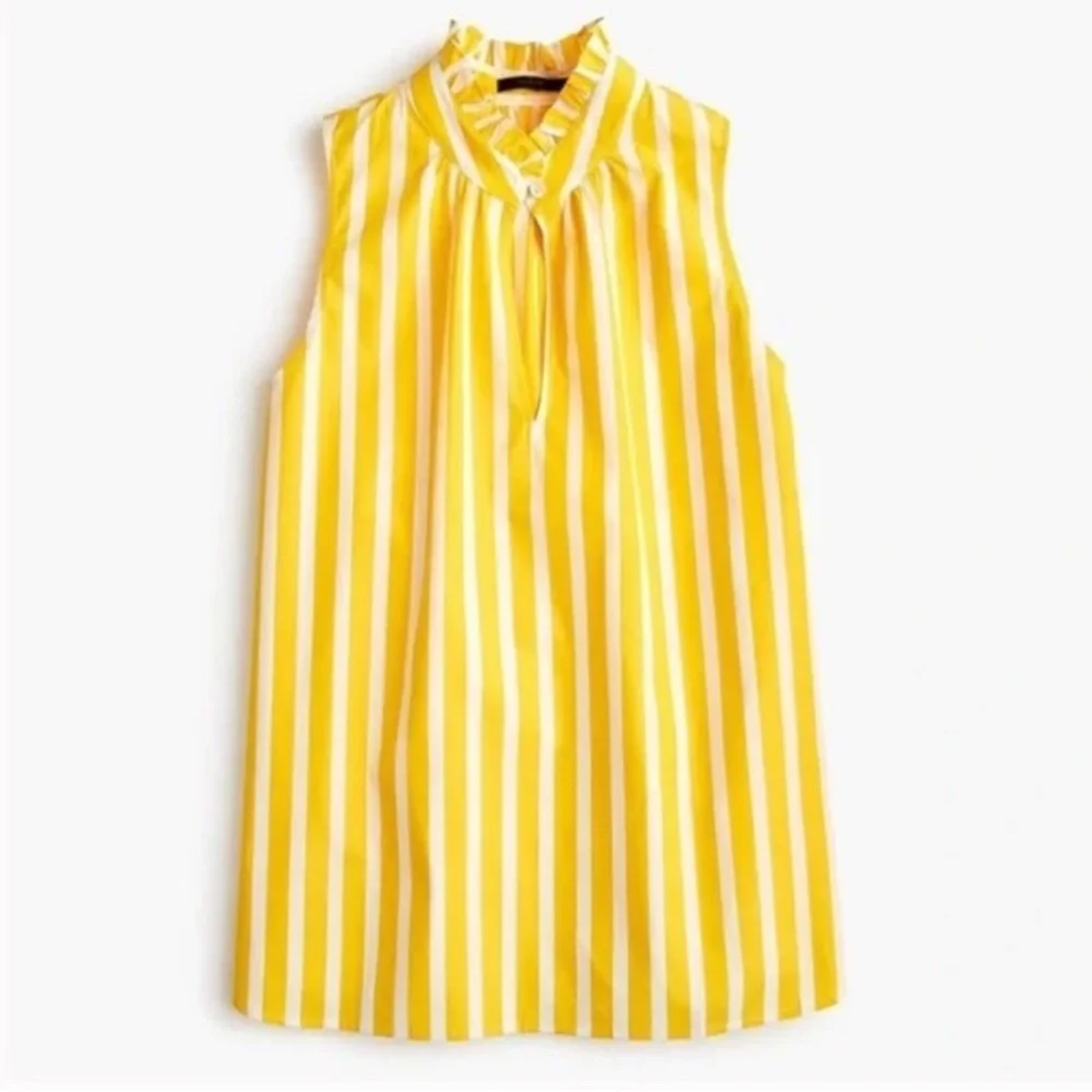 J. Crew Yellow Striped Sleeveless Top
